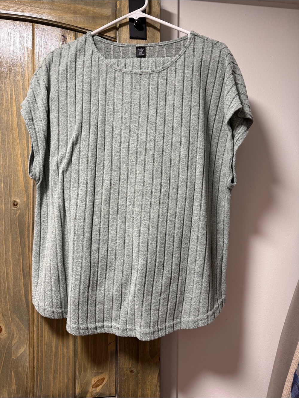 Women's Ribbed Short Sleeve Matching Set - GREEN